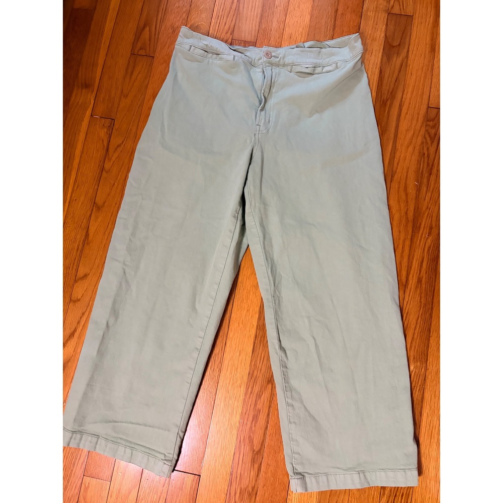 Madewell Emmett Wide-Leg Crop Pants Sage Green Size 32 High Rise Trousers